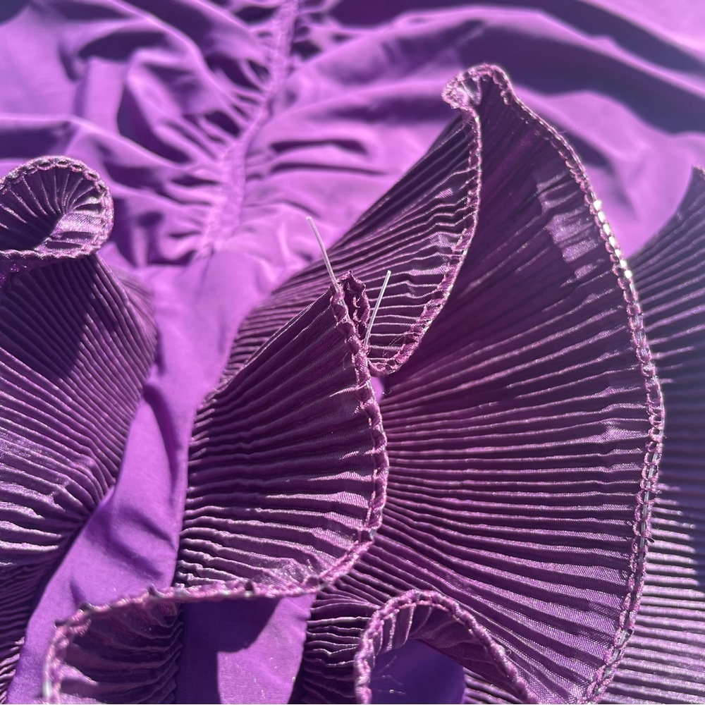 NWT Y2K Goddess London Strapless Ruched Purple Ruffle Bottom Fairycore Dress M - Picture 5 of 8